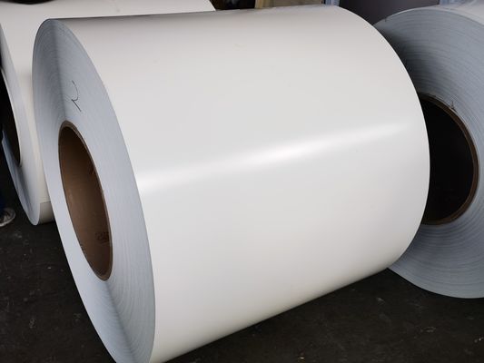 AA3105 0,76 mm x 1219 mm Hochglänzende weiße Farbe PE Farbe Vorbemalte Aluminiumspirale zur Herstellung von Rollerläden