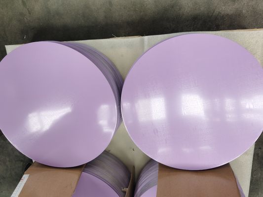 Legierung 1060 Tiefzeichnungs-Aluminium 0,70 X 440 mm Durchmesser Hochglanzfarbene lackierte Aluminiumscheiben / Kreise für Kochtopfherstellung