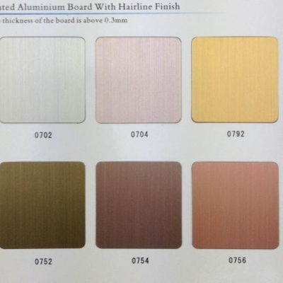 Haarlinie Farbige Aluminium-Spule Legierung 3003 0,30mm Vormalte Aluminiumfolie für die Oberflächendekoration von Schränken